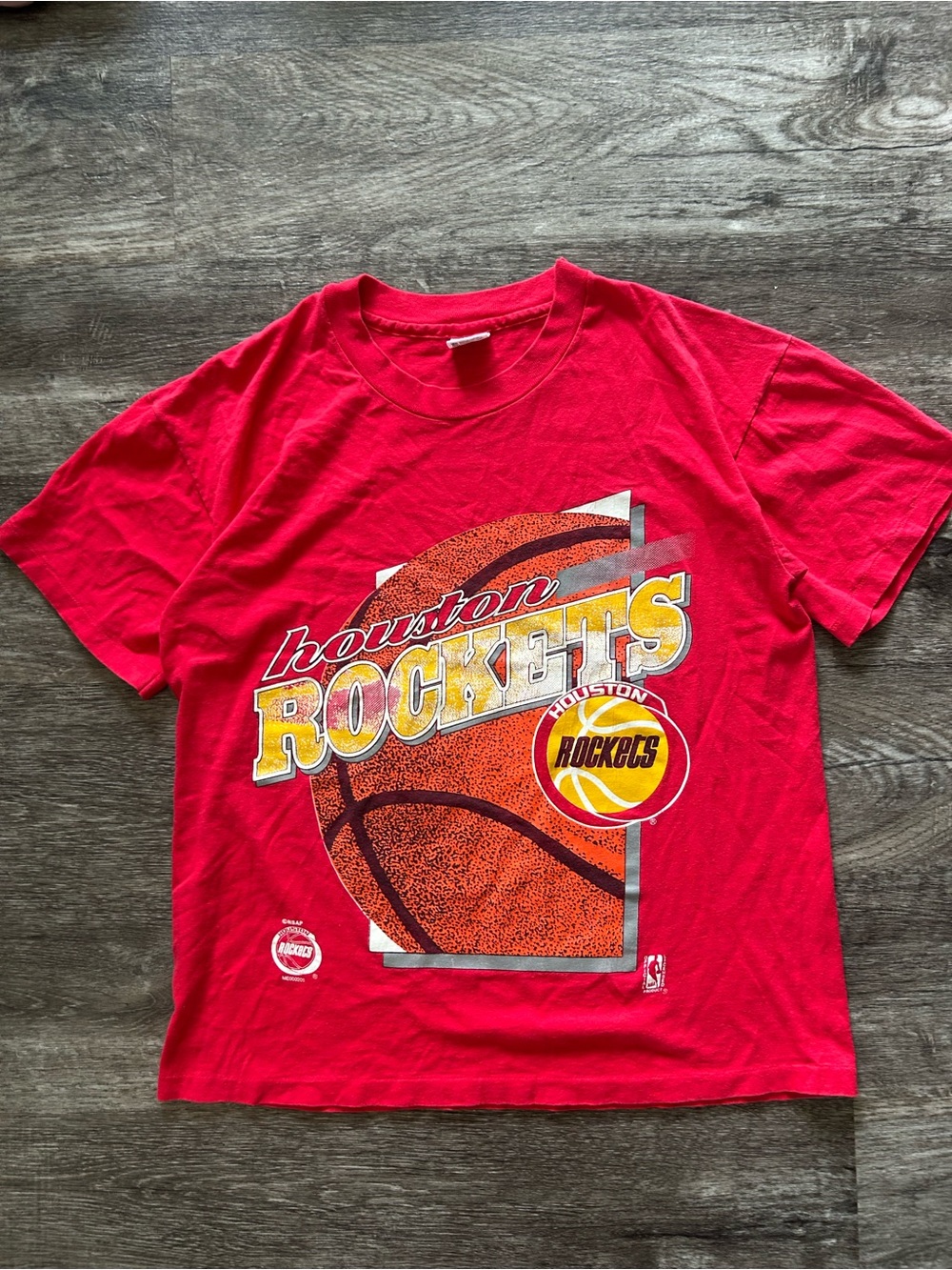 Anvil Red Houston Rockets Graphic Tee